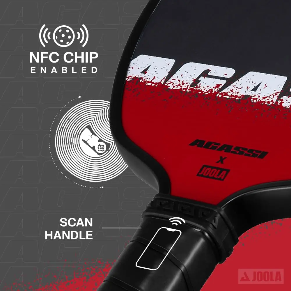 JOOLA Agassi Edge 16mm Pickleball Paddle | Carbon Fiber Spin & Control | USAP & UPA-A Certified (70-120c) - view 4