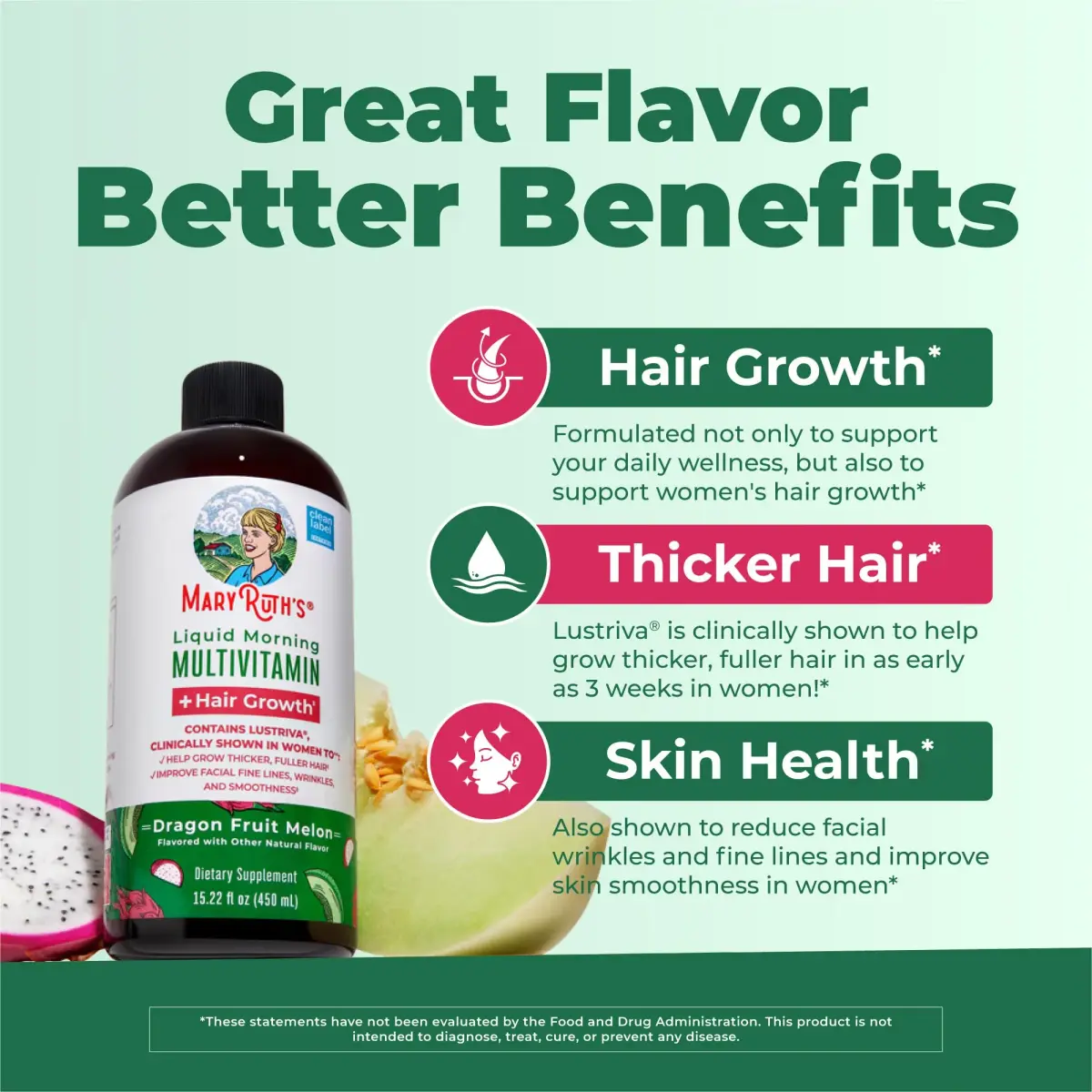 MARYRUTH'S Liquid Multivitamin + Hair Growth 440ml (15.22 Fl Oz) | Clinically Thicker Hair with Lustriva - view 4