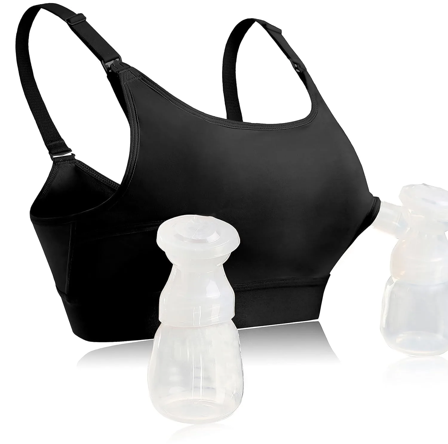 ENSDOAR Hands-Free Pumping Bra Black X-Large | Spectra Breast Pump Compatible - main product image
