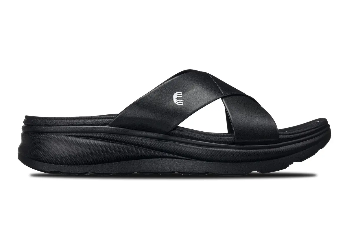 CALTO Men's Invisible Height Increasing Sandals X1652 Black 2 Inches Taller | Slip-On Comfort - view 6