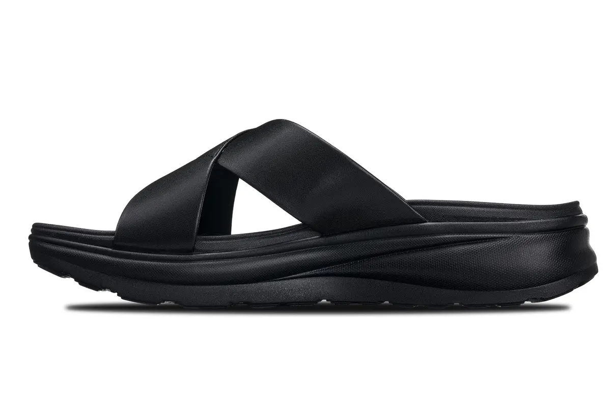 CALTO Men's Invisible Height Increasing Sandals X1652 Black 2 Inches Taller | Slip-On Comfort - view 7