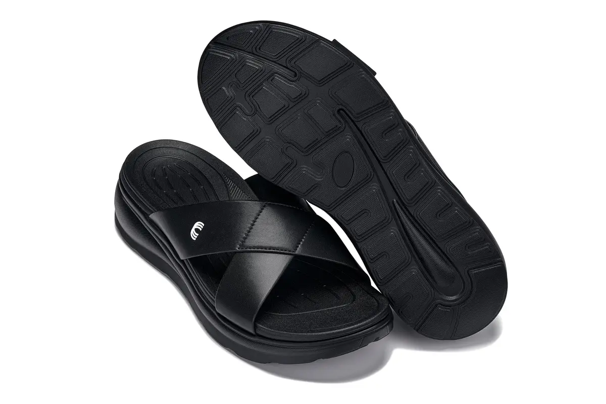 CALTO Men's Invisible Height Increasing Sandals X1652 Black 2 Inches Taller | Slip-On Comfort - view 10