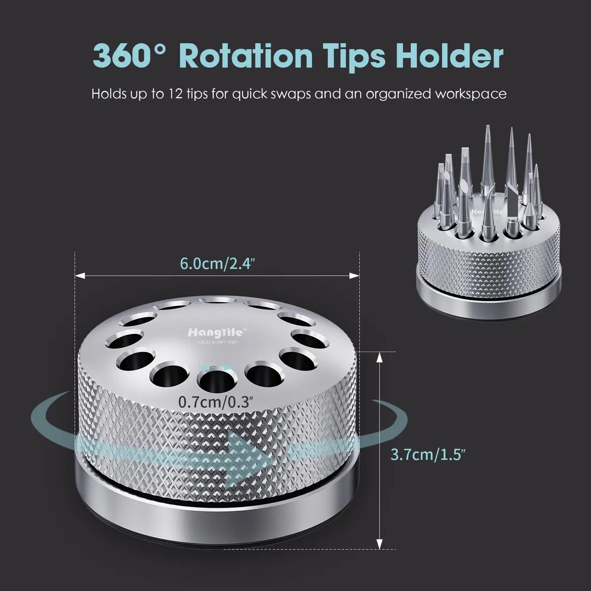 HANGLIFE ET Soldering Iron Tips 12-Piece Set with Holder | Precision Replacement Solder Tips for Weller Stations - view 7