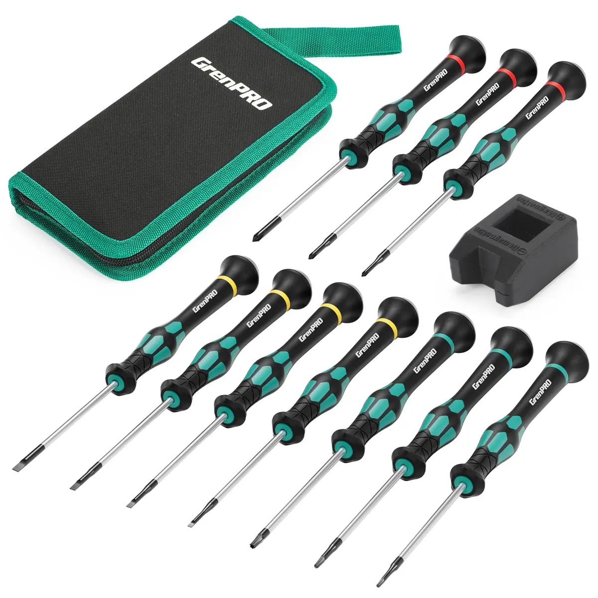 GRENPRO 10-Piece Precision Screwdriver Set with Magnetic Tips & Storage Pouch | Eyeglass, Watch, Computer, Phone Repair Tool Kit - main product image