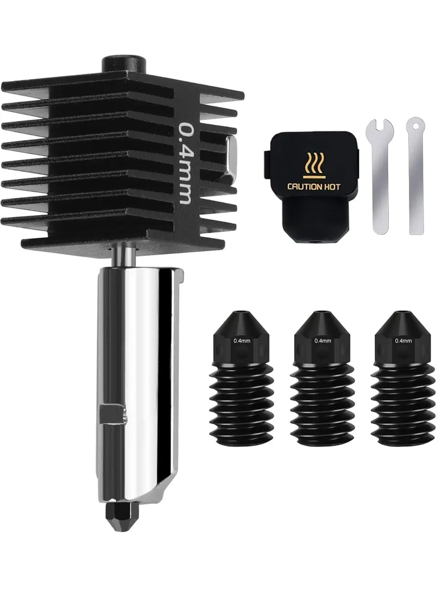 Mviioe Hardened Steel Hotend Nozzle Kit 0.4mm for Bambu A1 A1 Mini A2L Printers | High-Temp All-Metal Print Head - main product image