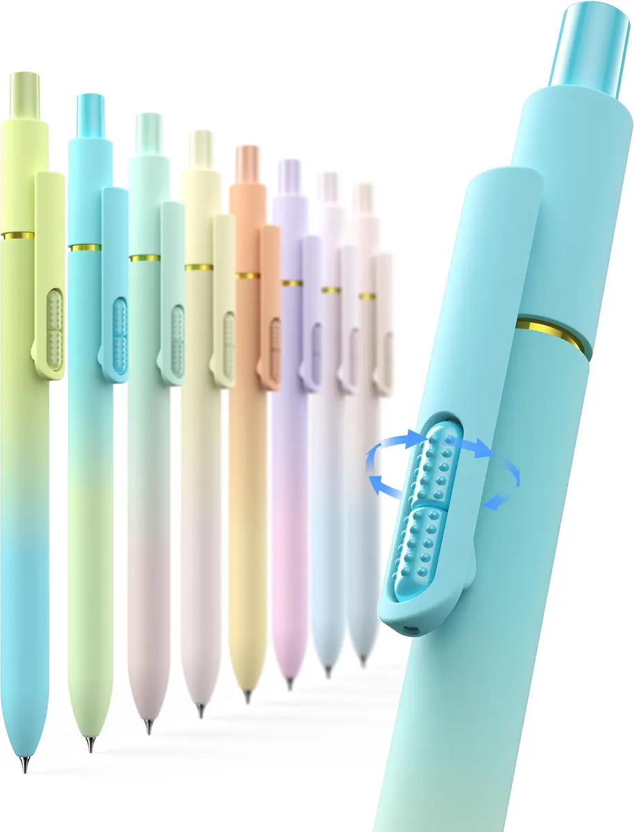 Hiacry 8 Pcs Gel Pens, Quick-Dry Black Ink-0.7mm Fine Point, Smooth Writing - main product image