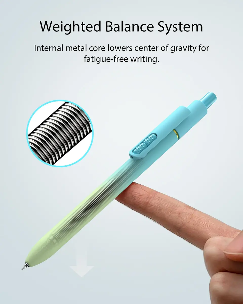Hiacry 8 Pcs Gel Pens, Quick-Dry Black Ink-0.7mm Fine Point, Smooth Writing - view 3