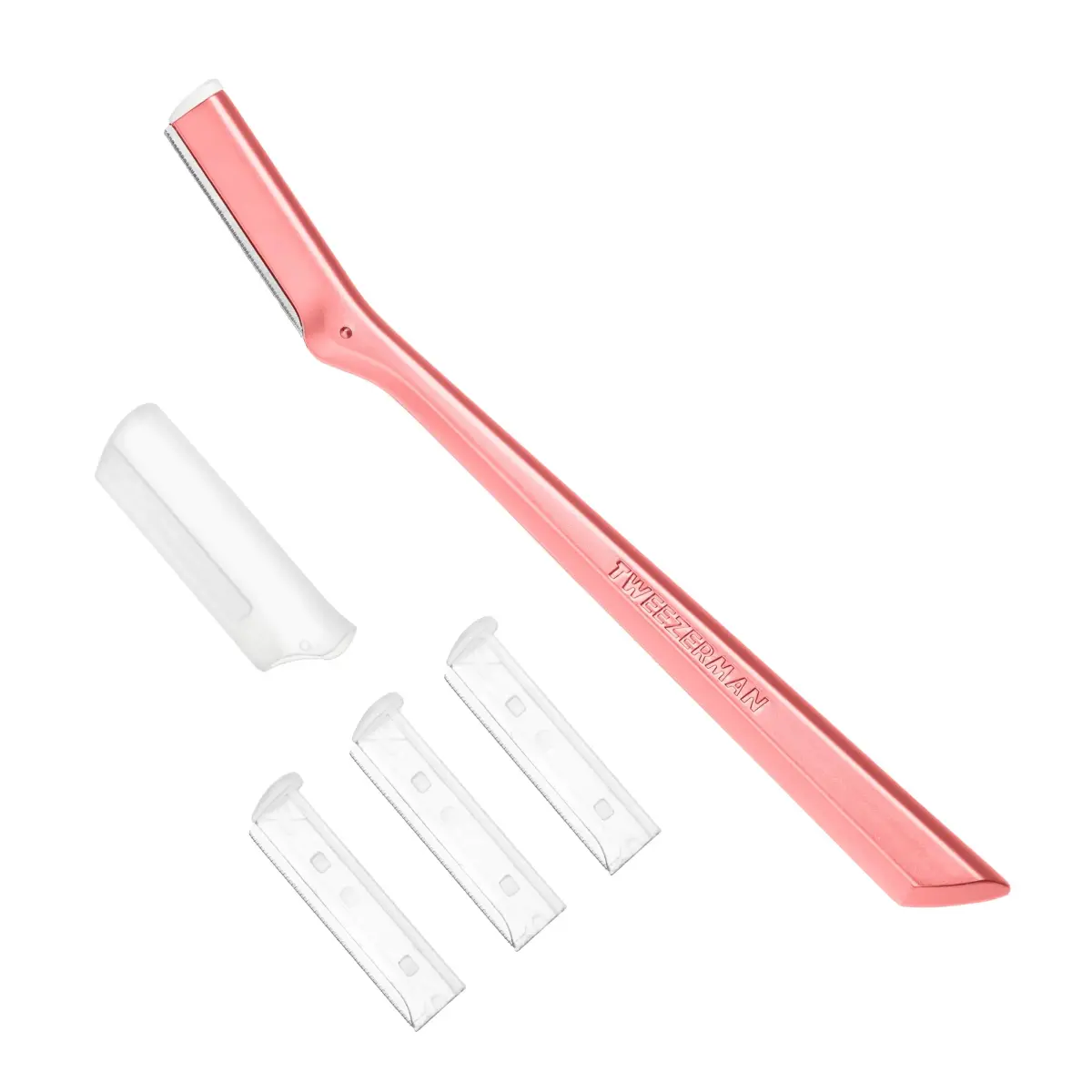 Tweezerman Exclusive Facial Razor Tea Rose | Gentle Exfoliation & Peach Fuzz Removal - main product image