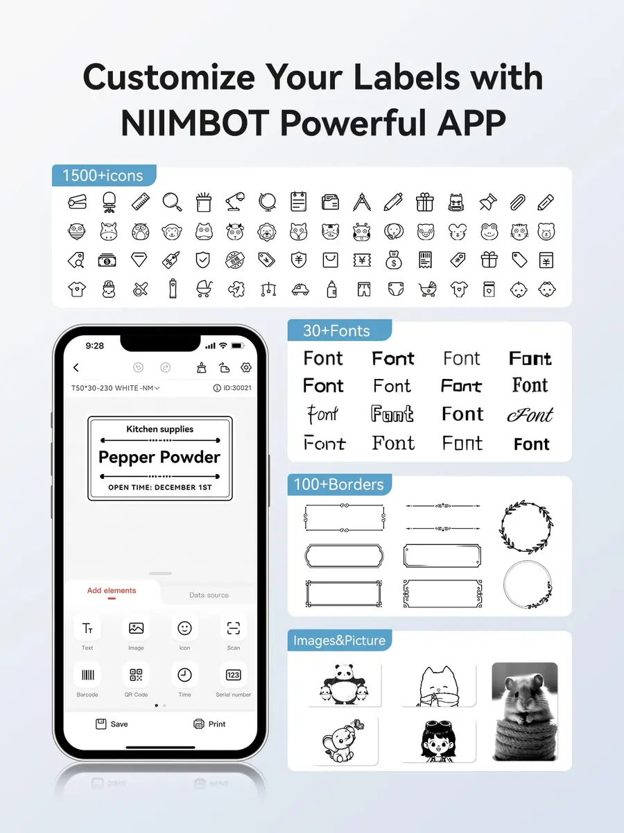 NIIMBOT 3 Roll Set Labels, 2" x 3.2" Waterproof Thermal Labels for B1/B21/B3S Printer - view 6