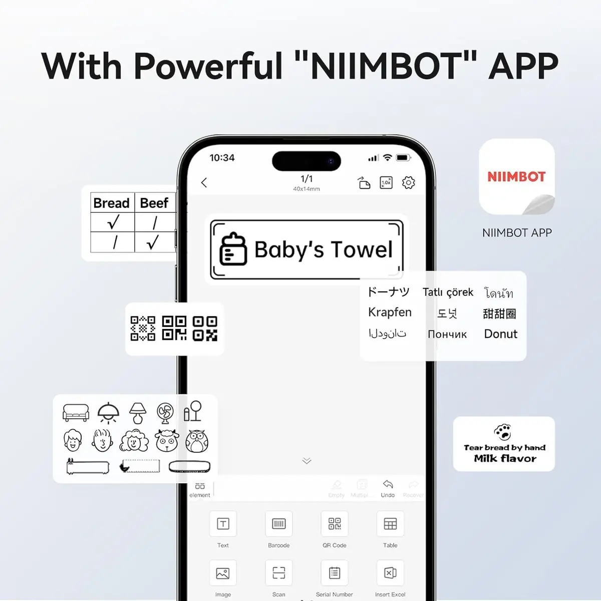 NIIMBOT 3 Rolls Waterproof Thermal Label Tape 50x30mm (1.97"x1.18") | Black on White Labels for B1/B21/B3S Printers - view 7