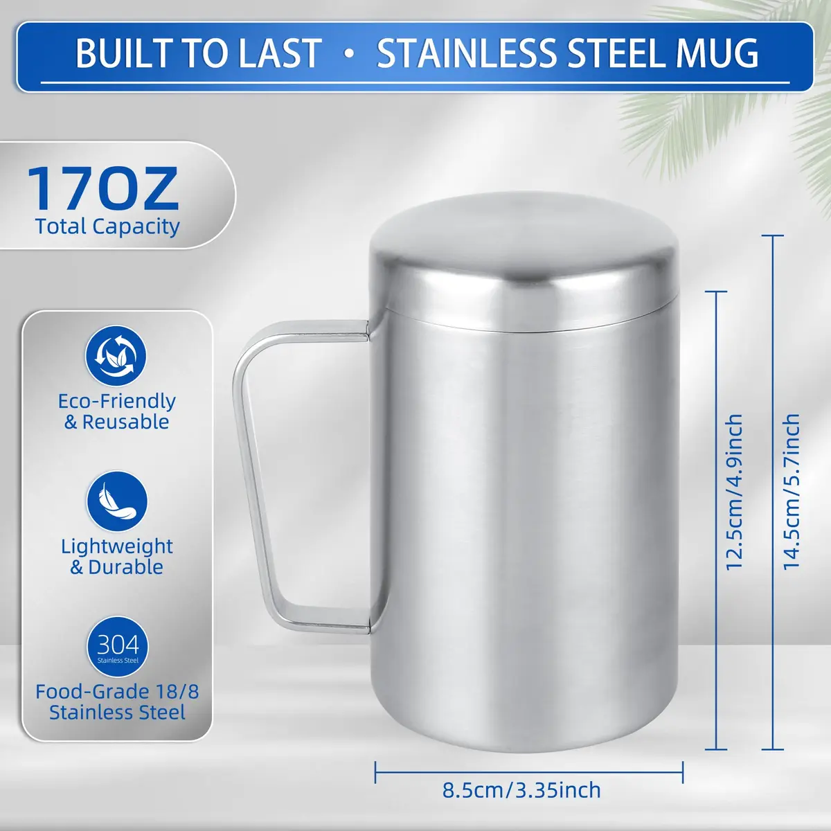 Jvsot 17 oz Stainless Steel Camping Mugs with Lids | Durable Travel Set for Outdoors & Home - view 2