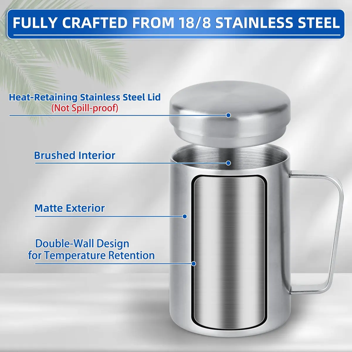Jvsot 17 oz Stainless Steel Camping Mugs with Lids | Durable Travel Set for Outdoors & Home - view 3