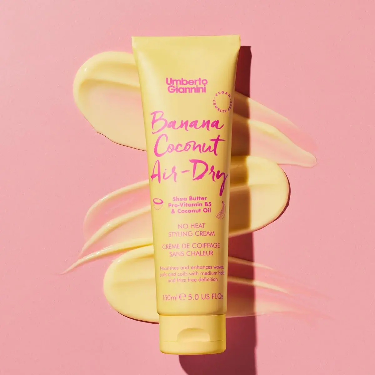 Umberto Giannini Curl Type 2 Styling Duo, Banana Coconut Air-Dry Cream (165ml / 5Fl. Oz) & Curl Jelly (198ml / 6.7Fl. Oz) | Define Wavy Hair - view 4