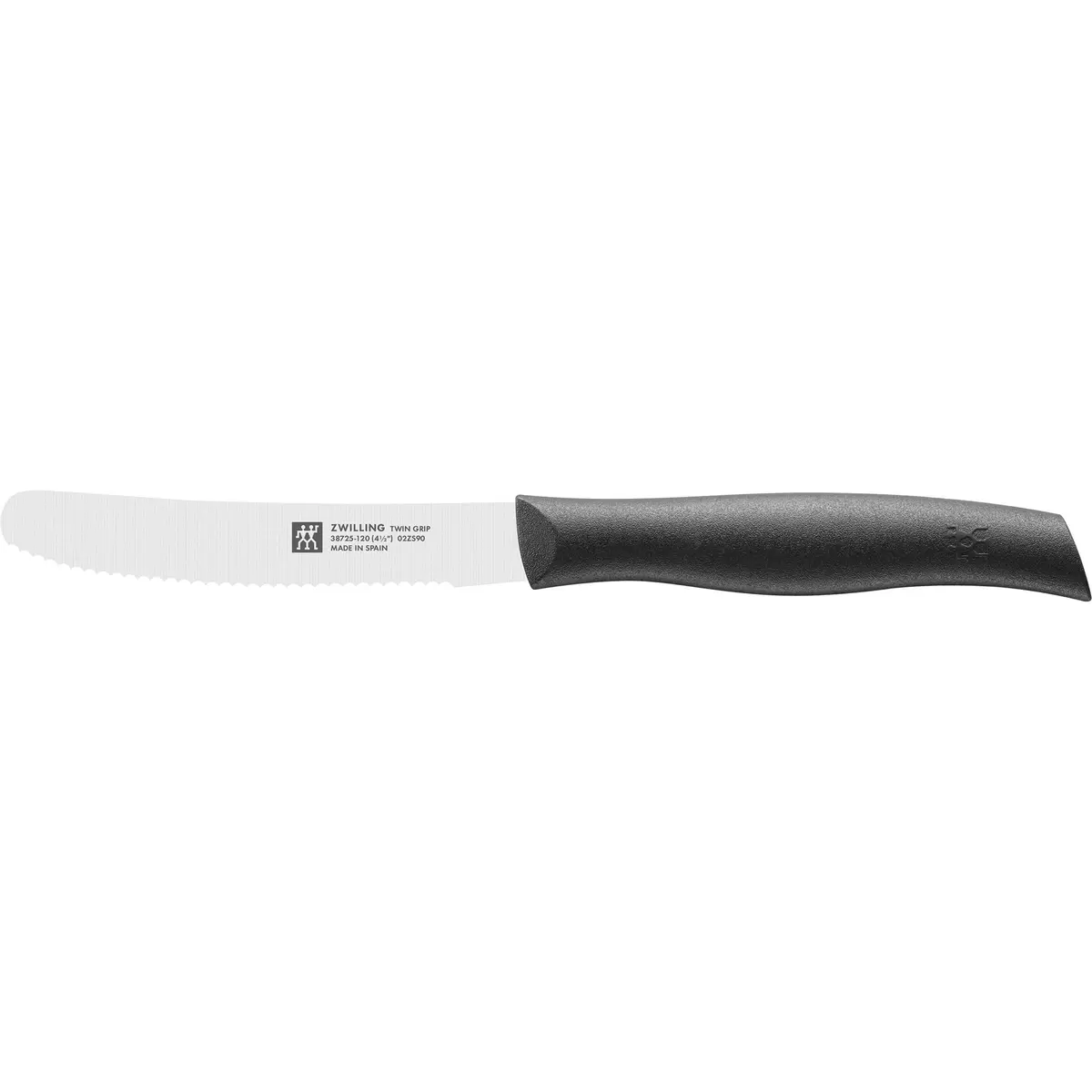ZWILLING TWIN Grip 4.5-inch Serrated Utility Knife - Black | High-Quality Stainless Steel, Made in Spain - main product image