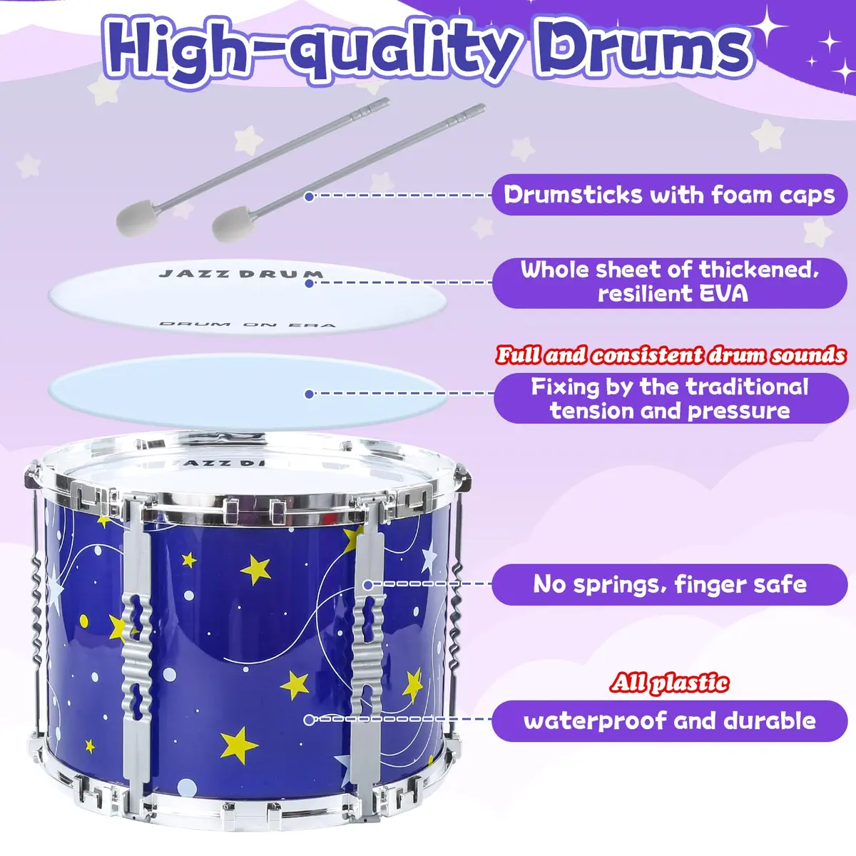 LinseyFun Kids Drum Set for Toddlers 3-5 | Light-up Jazz Percussion Toy - view 3
