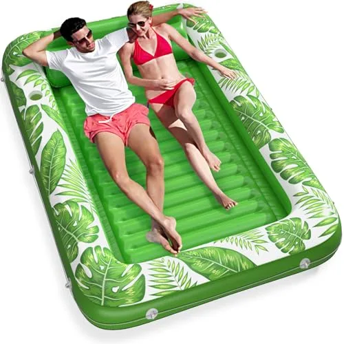 Jasonwell Inflatable Tanning Pool Lounger Float, 89" x 67" XX-Large Green | Relax and Tan in Comfort - main product image