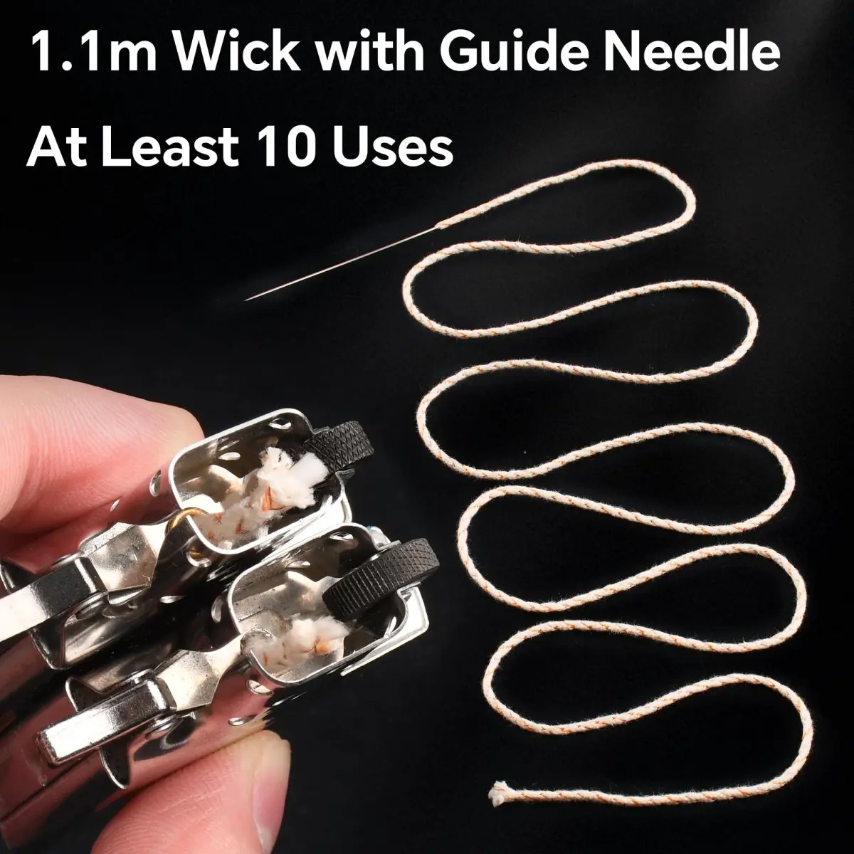 JINMUNIC Lighter Flint and Wick Replacement Set for Fluid Lighters | 43.31 Inch Wick, Metal Gasket, Screwdriver Tool - view 2