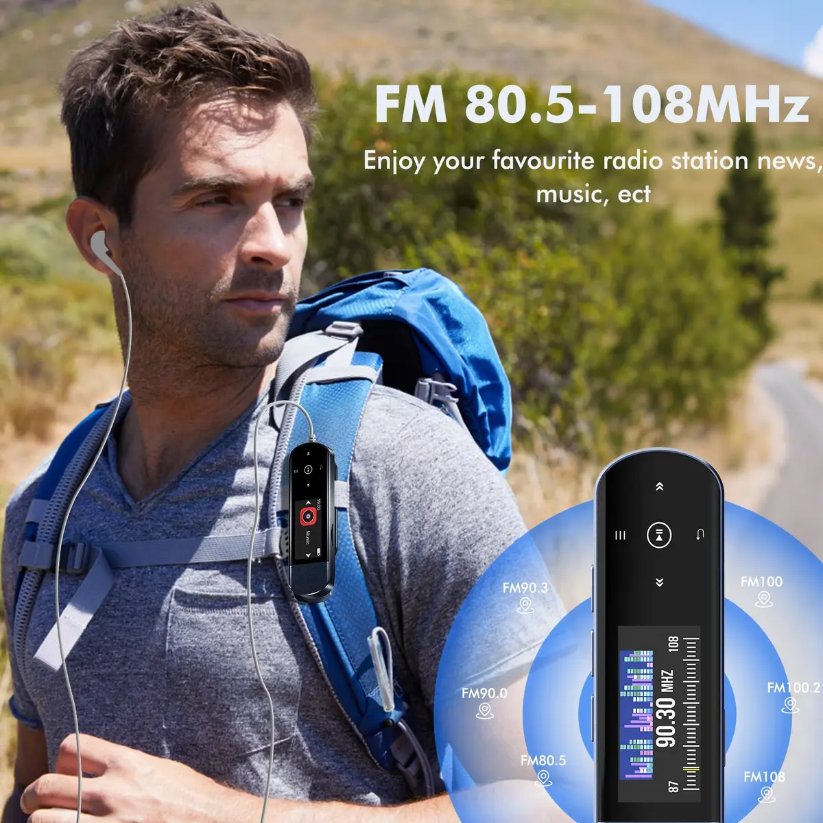 RUIZU 64GB USB MP3 Player with Bluetooth 5.3 & Clip for Sports Running | HiFi Sound, FM Radio, Voice Recorder - view 6