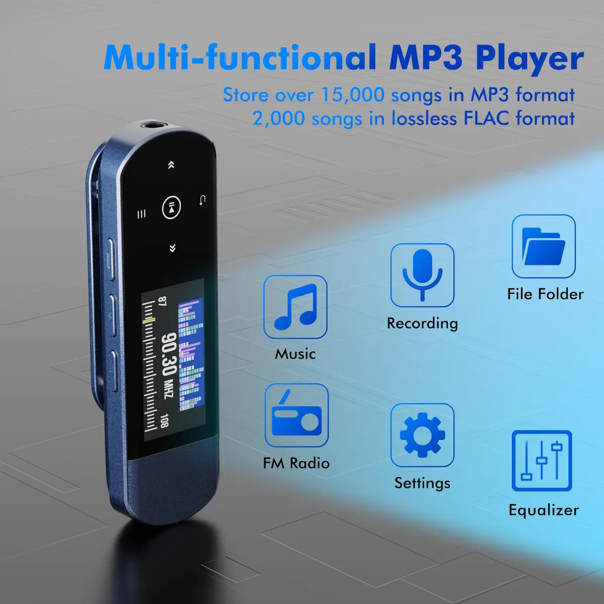 RUIZU 64GB USB MP3 Player with Bluetooth 5.3 & Clip for Sports Running | HiFi Sound, FM Radio, Voice Recorder - view 8