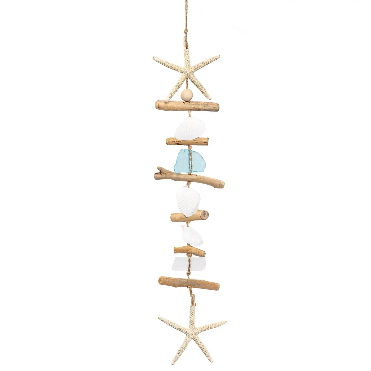 JQAQJU Wooden Driftwood Wall Decor Starfish Seashells Coastal Rustic 2.5cm (1 inch) | Unique Beach Theme for Home - main product image
