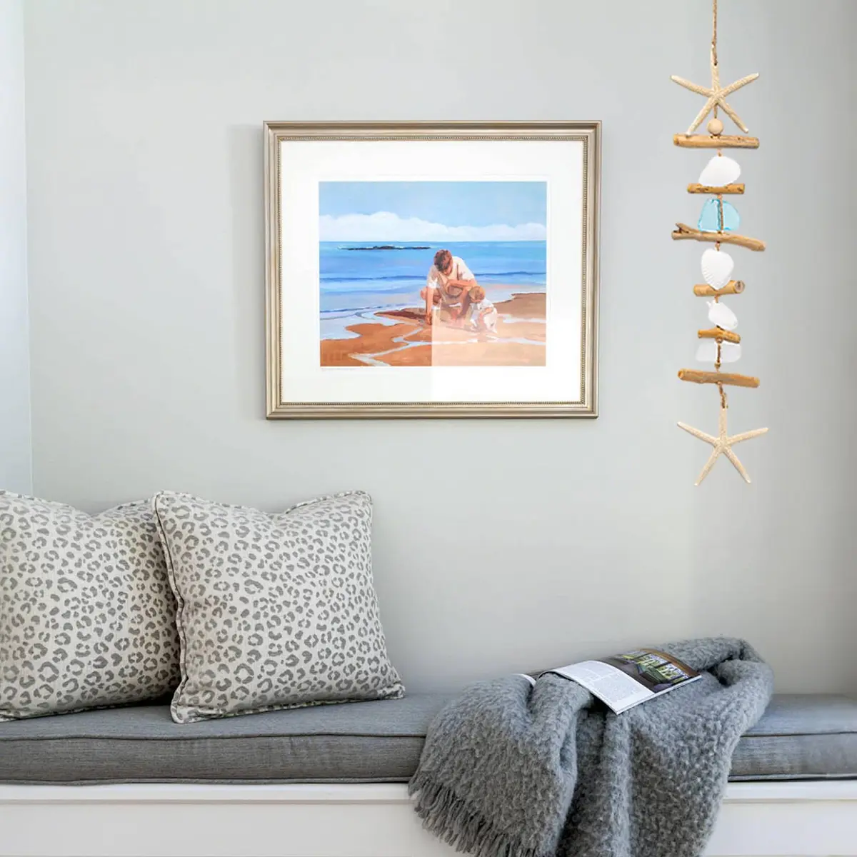 JQAQJU Wooden Driftwood Wall Decor Starfish Seashells Coastal Rustic 2.5cm (1 inch) | Unique Beach Theme for Home - view 7