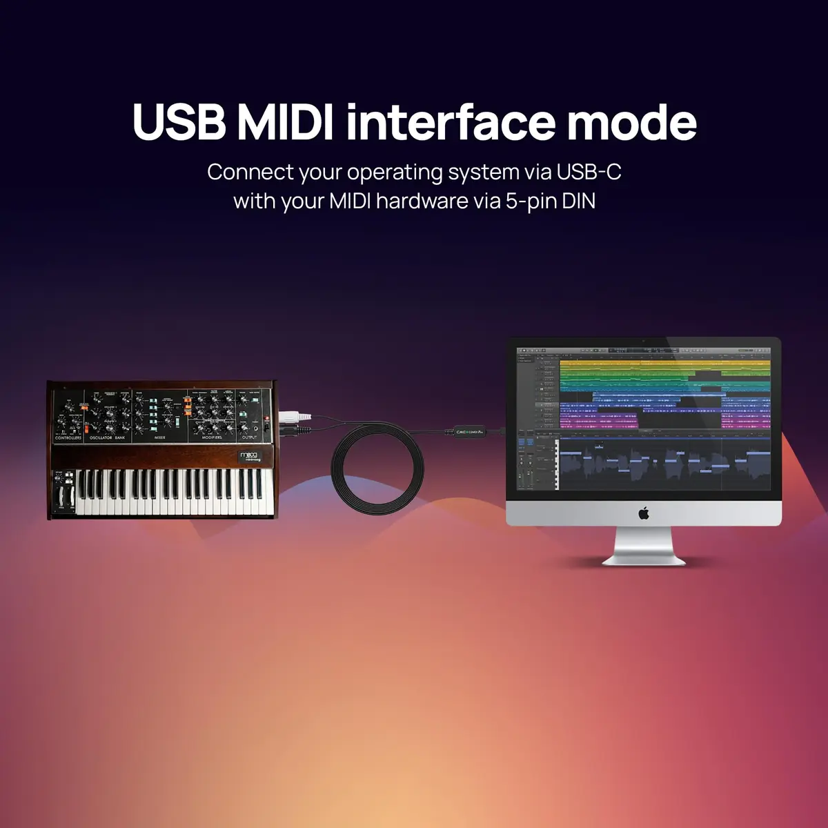 CME C2MIDI Pro - Dual-Purpose USB-C MIDI Cable with Filter, Mapper & Router | 6.5FT (2M) | High-Speed MIDI Interface - view 3