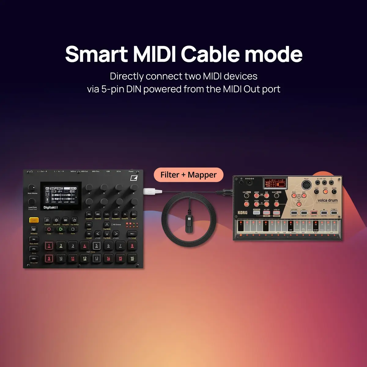 CME C2MIDI Pro - Dual-Purpose USB-C MIDI Cable with Filter, Mapper & Router | 6.5FT (2M) | High-Speed MIDI Interface - view 4