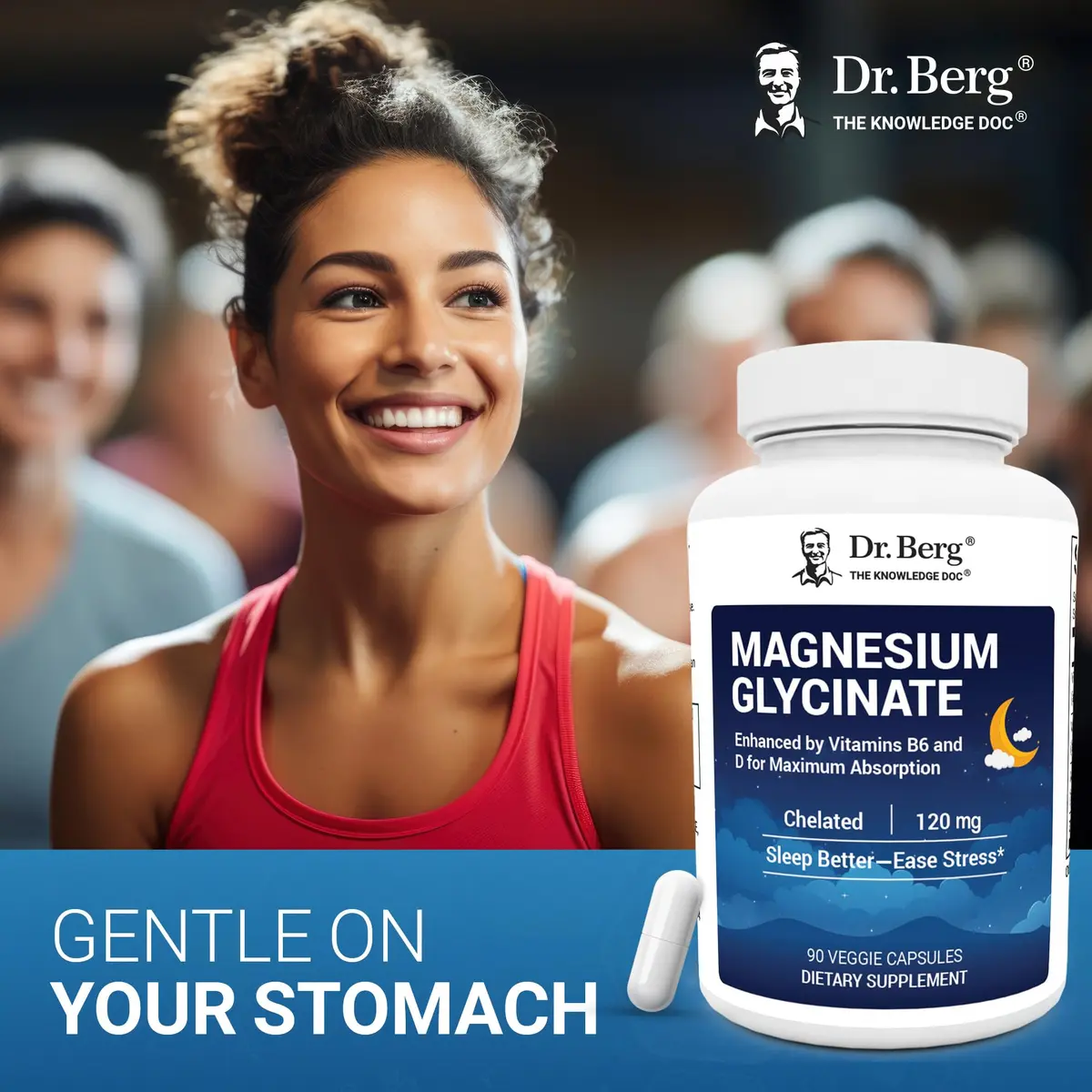 Dr. Berg Magnesium Glycinate 90ct – 4-in-1 Chelated for Muscle, Nerve, Sleep & Stress Support*– w/ D3, B6 & Zinc – 4X Lab-Tested – No Fillers – Formulated in USA, GMP-Certified - view 5