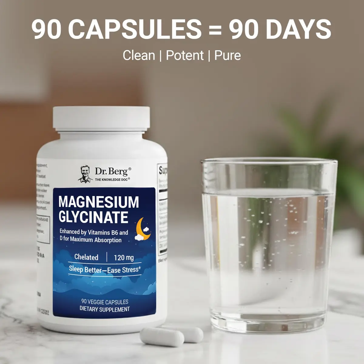 Dr. Berg Magnesium Glycinate 90ct – 4-in-1 Chelated for Muscle, Nerve, Sleep & Stress Support*– w/ D3, B6 & Zinc – 4X Lab-Tested – No Fillers – Formulated in USA, GMP-Certified - view 7