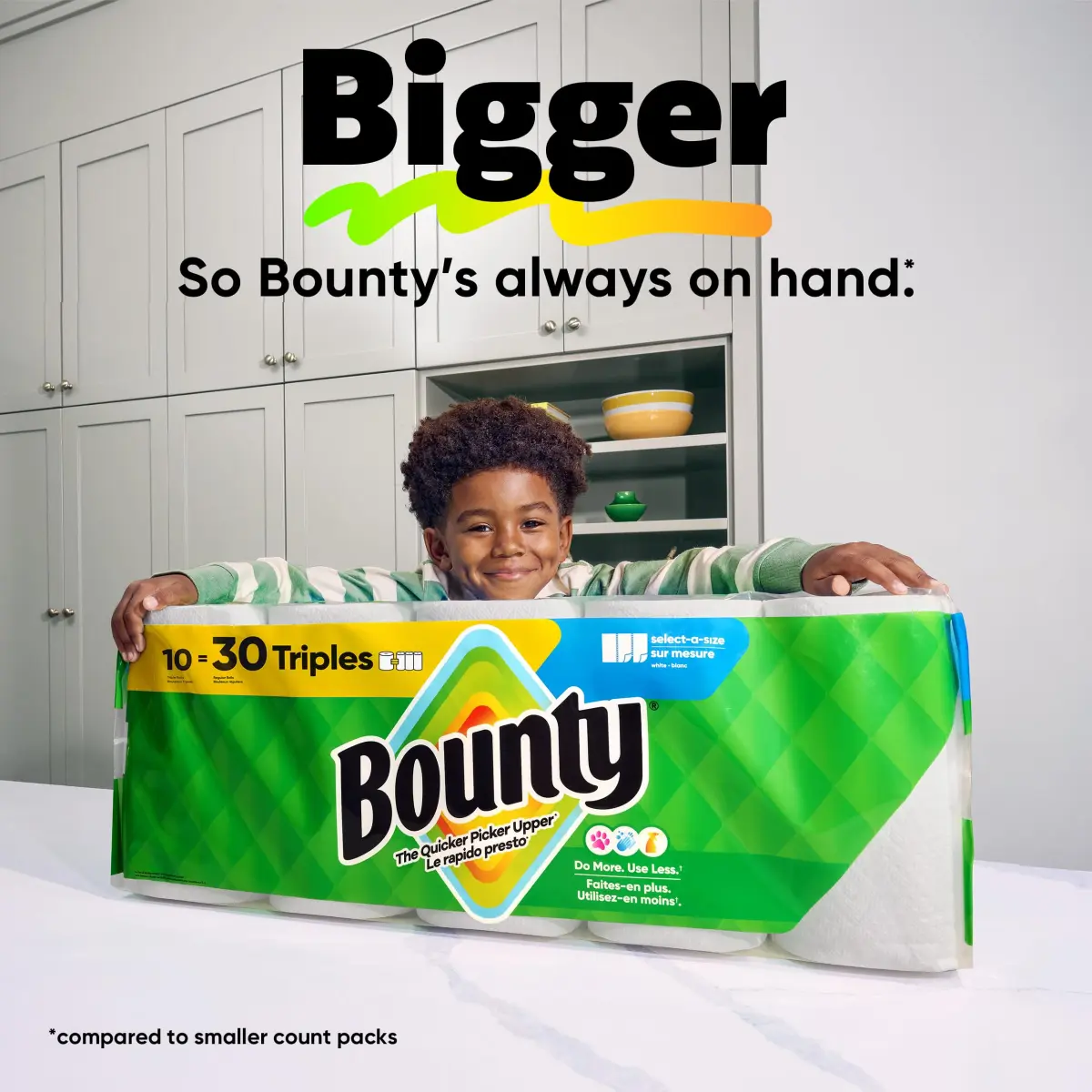 Bounty Select-A-Size Paper Towels, White, 8 Triple Rolls (984 Sheets) | The Quicker Picker Upper - view 8