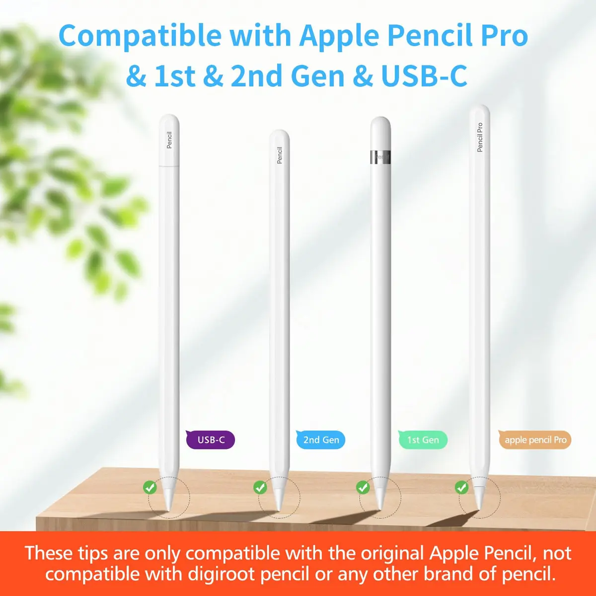 DIGIROOT 8 Pack Upgraded Apple Pencil Tips 0.72mm | Precise Control & Durable (70-120 chars) - view 2
