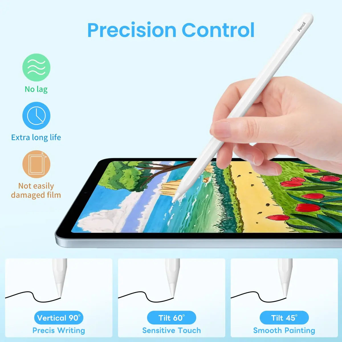 DIGIROOT 8 Pack Upgraded Apple Pencil Tips 0.72mm | Precise Control & Durable (70-120 chars) - view 3