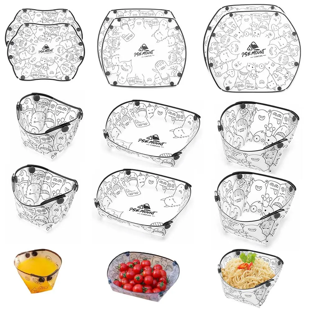 MIUPOO Collapsible Bowl Plate Cup Set | Portable Foldable Camping Dinnerware (3 Sizes) - main product image