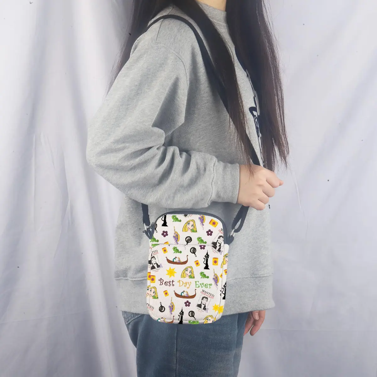 MNIGIU Tangled Movie Fans Gift Crossbody Cosmetic Makeup Bag | Princess Rapunzel Lover - view 7