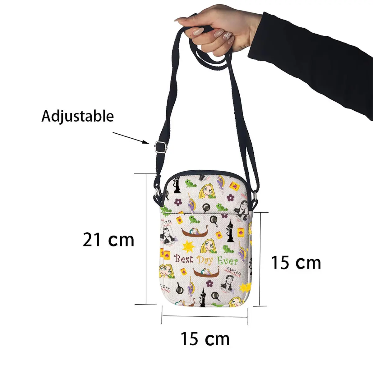 MNIGIU Tangled Movie Fans Gift Crossbody Cosmetic Makeup Bag | Princess Rapunzel Lover - view 2