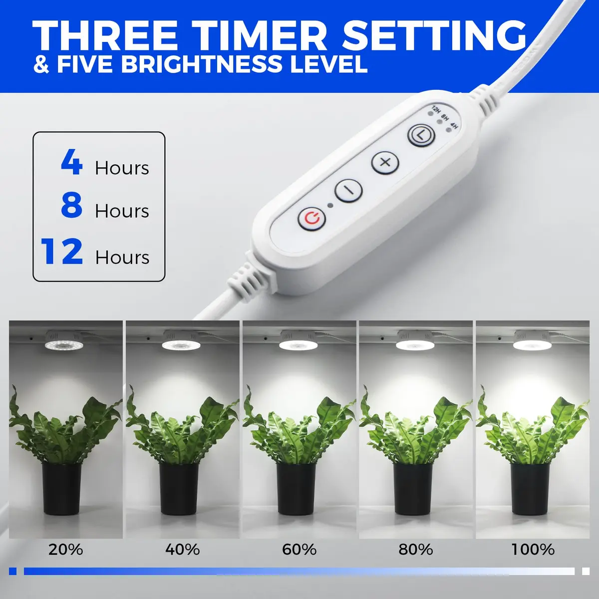 Barrina OG09 Puck Grow Light 18W Full Spectrum 5000K White 2-Pack | Linkable LED Plant Light with Timer - view 4