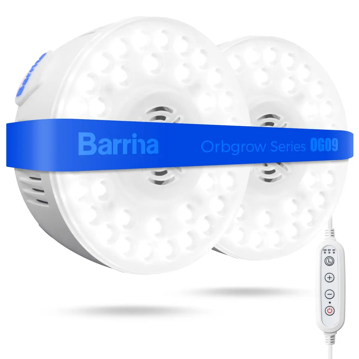 Barrina OG09 Puck Grow Light 18W Full Spectrum 5000K White 2-Pack | Linkable LED Plant Light with Timer - main product image