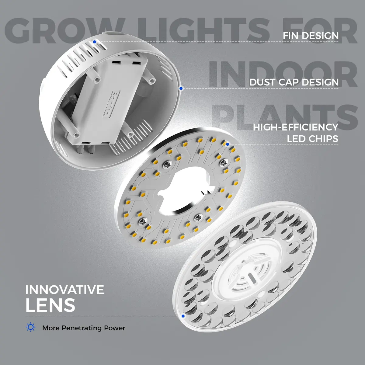 Barrina OG09 Puck Grow Light 18W Full Spectrum 5000K White 2-Pack | Linkable LED Plant Light with Timer - view 8