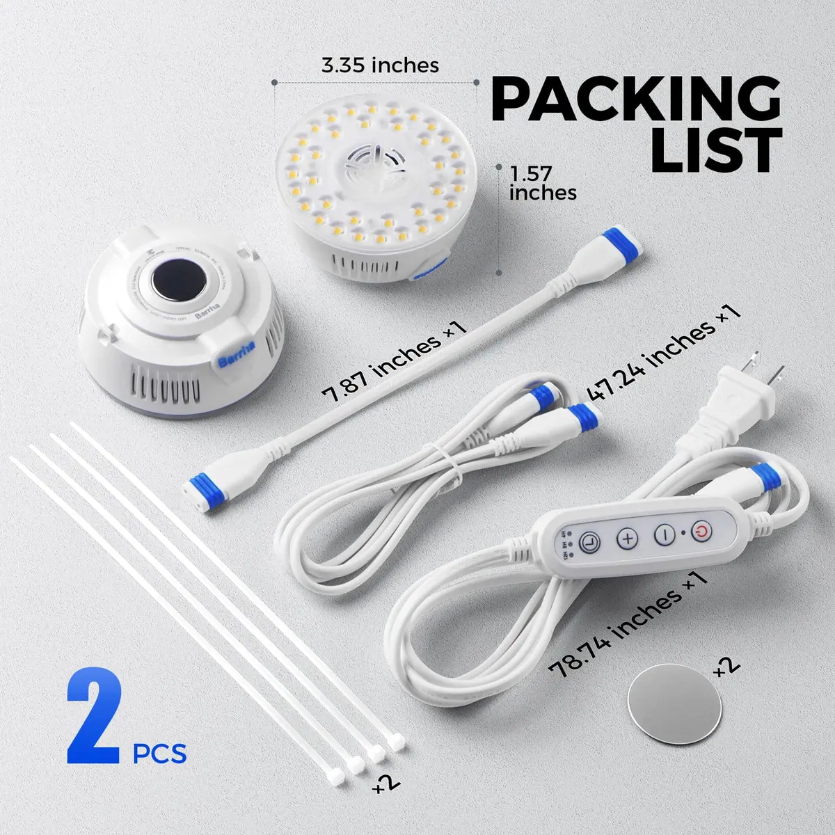 Barrina OG09 Puck Grow Light 18W Full Spectrum 5000K White 2-Pack | Linkable LED Plant Light with Timer - view 9