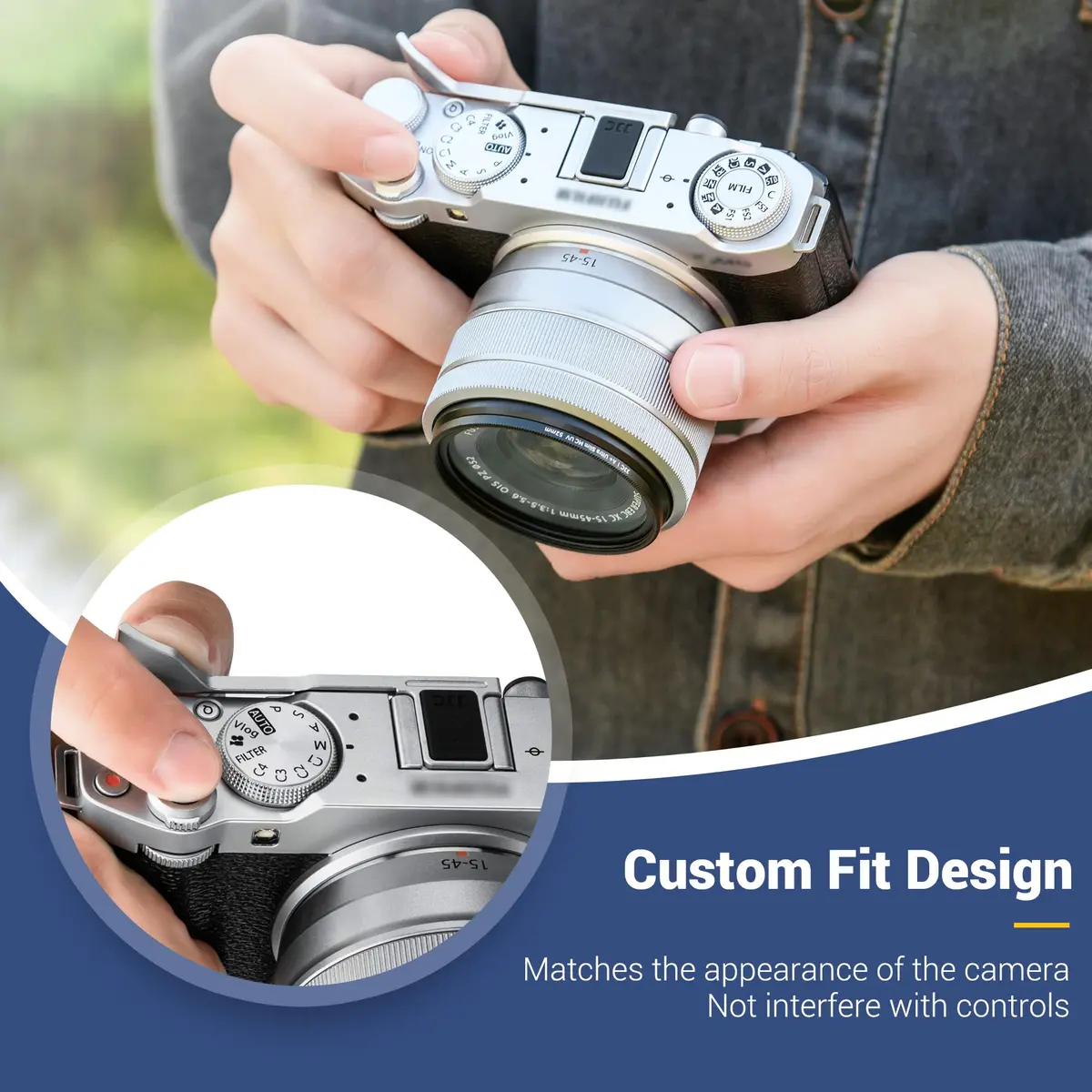 JJC Metal Thumb Grip Hot Shoe Rest for Fuji X-M5 Camera, Black | Stable & Durable - view 5