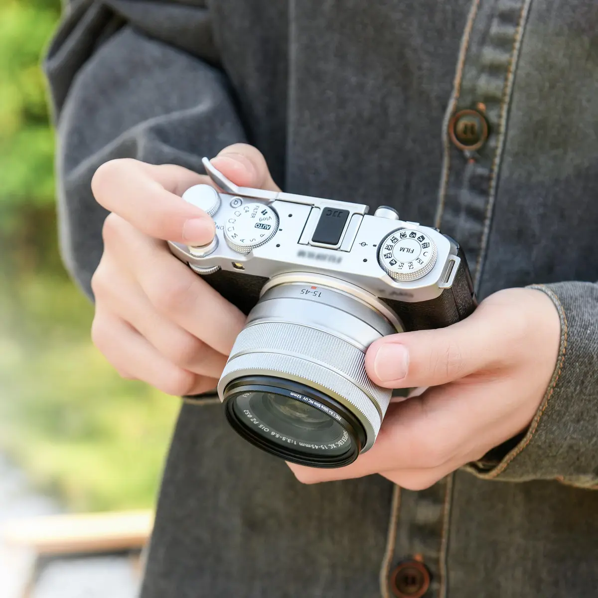 JJC Metal Thumb Grip for Fuji X-M5 XM5 Camera | Silver, Durable Aluminum Alloy, Easy Hot Shoe Fit - view 7