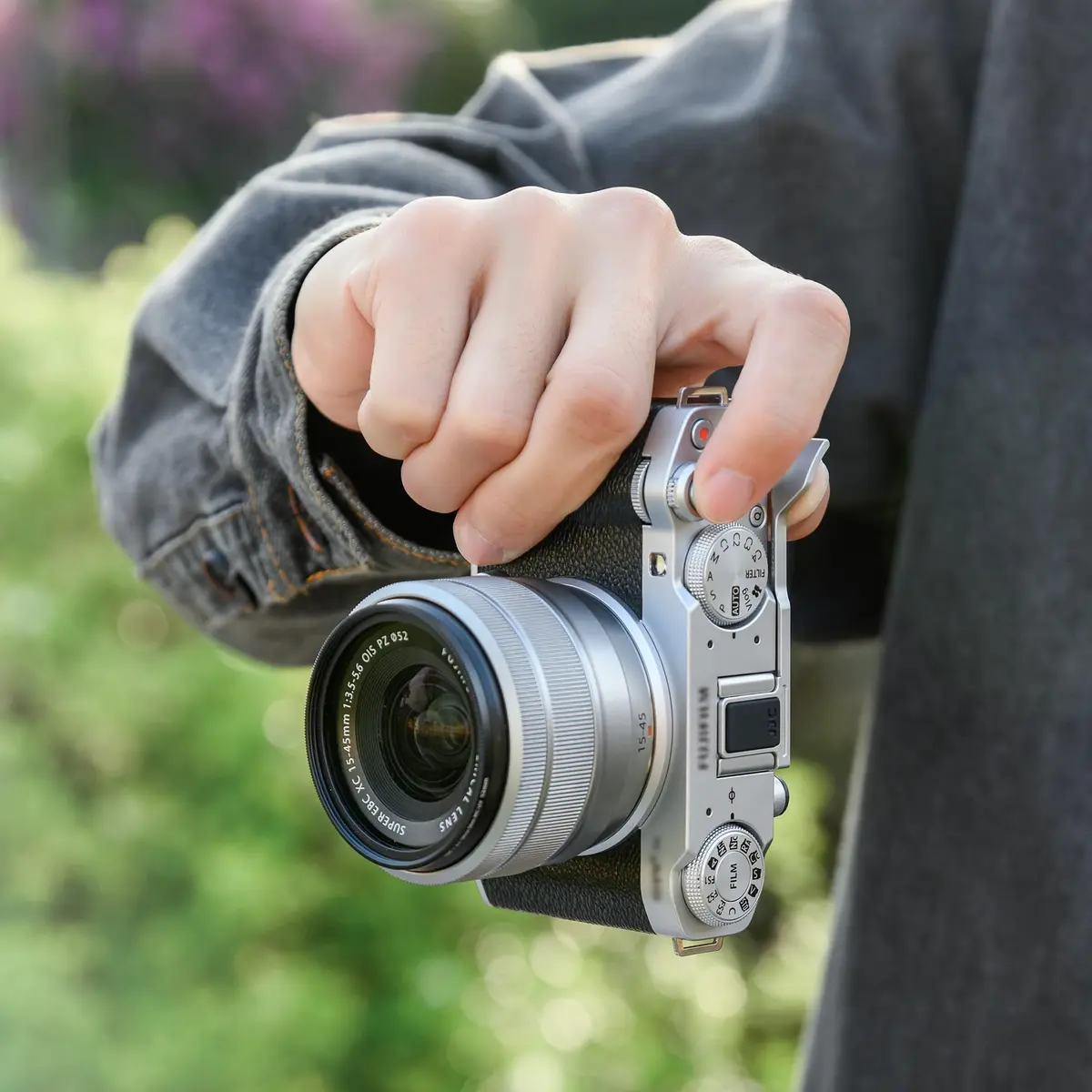 JJC Metal Thumb Grip for Fuji X-M5 XM5 Camera | Silver, Durable Aluminum Alloy, Easy Hot Shoe Fit - view 8