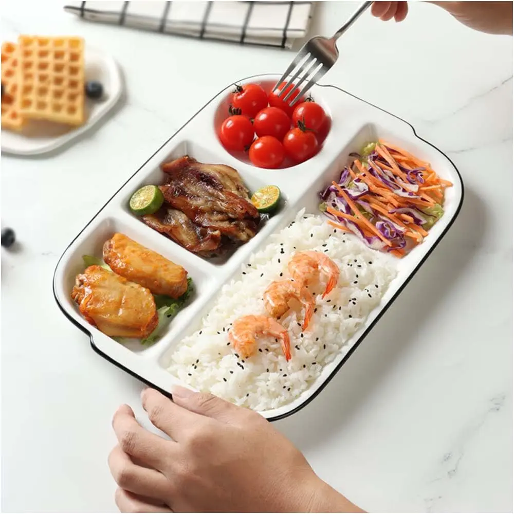 AIYoo 12.5inch Ceramic Divided Plate | Portion Control, Microwave & Dishwasher Safe - view 5
