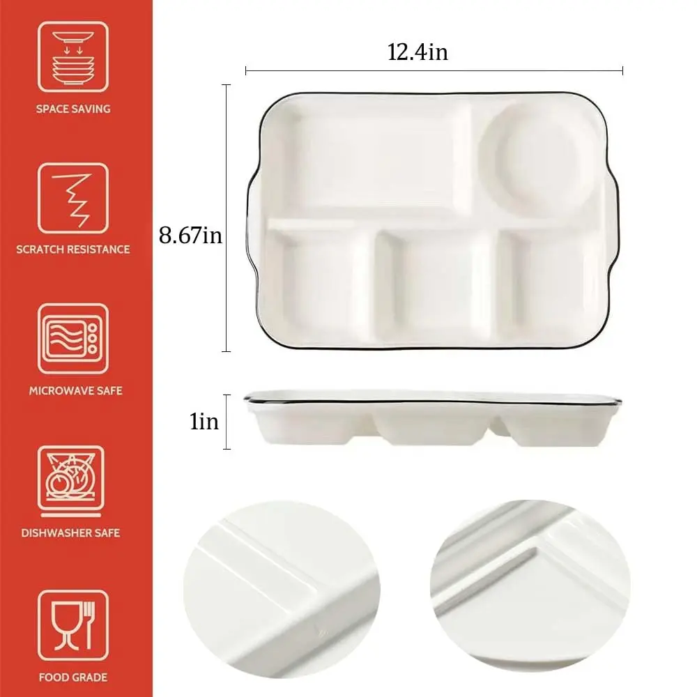AIYoo 12.5inch Ceramic Divided Plate | Portion Control, Microwave & Dishwasher Safe - view 2