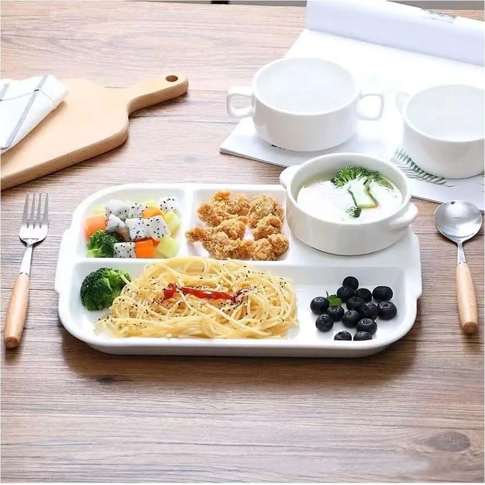 AIYoo 12.5inch Ceramic Divided Plate | Portion Control, Microwave & Dishwasher Safe - view 3