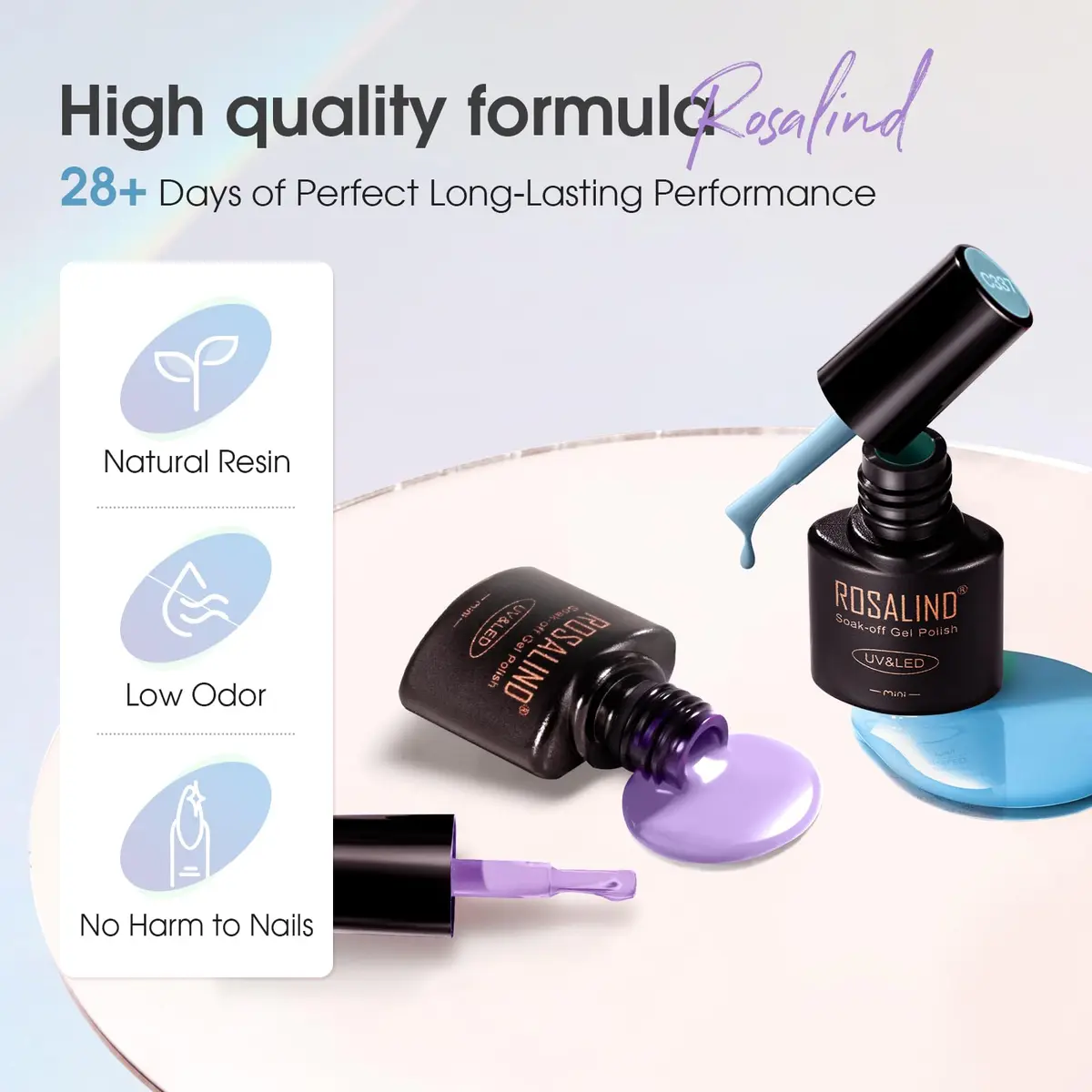 ROSALIND Gel Nail Polish Set 42 pcs | 38 Colors All Seasons, Long-Lasting, Safe for Nails - view 4