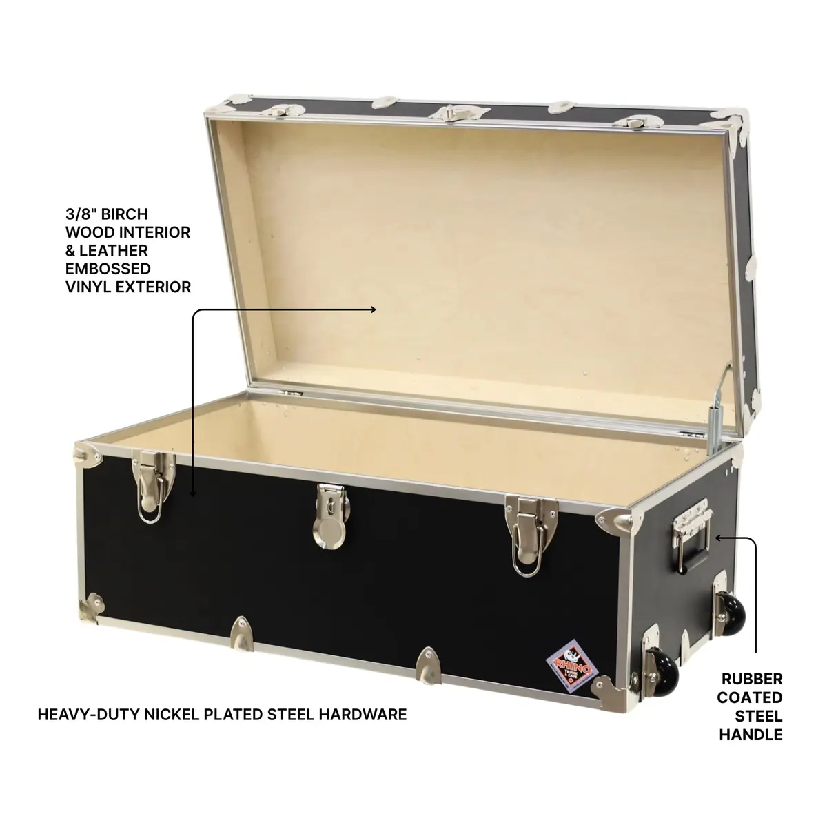 Rhino Trunk & Case Small Essential Trunk with Wheels | Dorm & Camp Storage, 30"x17"x13" - view 3