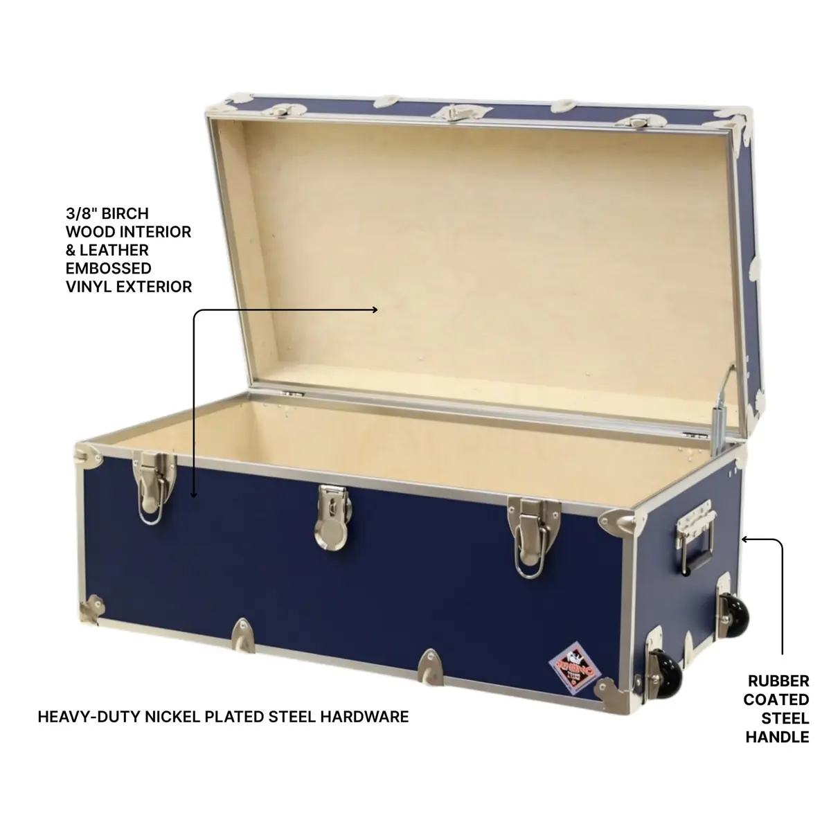 Rhino Trunk & Case Small Essential Storage Trunk 30" x 17" x 13" | Heavy Duty Dorm & Camp Storage - view 3