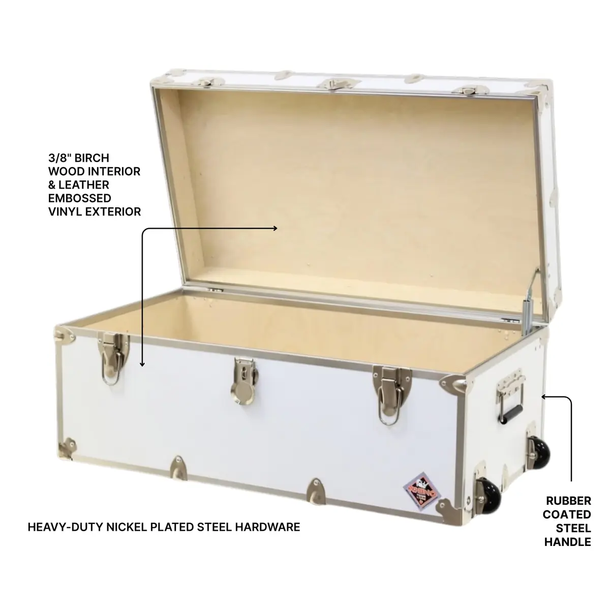 Rhino Small Essential Trunk with Wheels | Dorm & Camp Storage, 30"x17"x13" - view 3