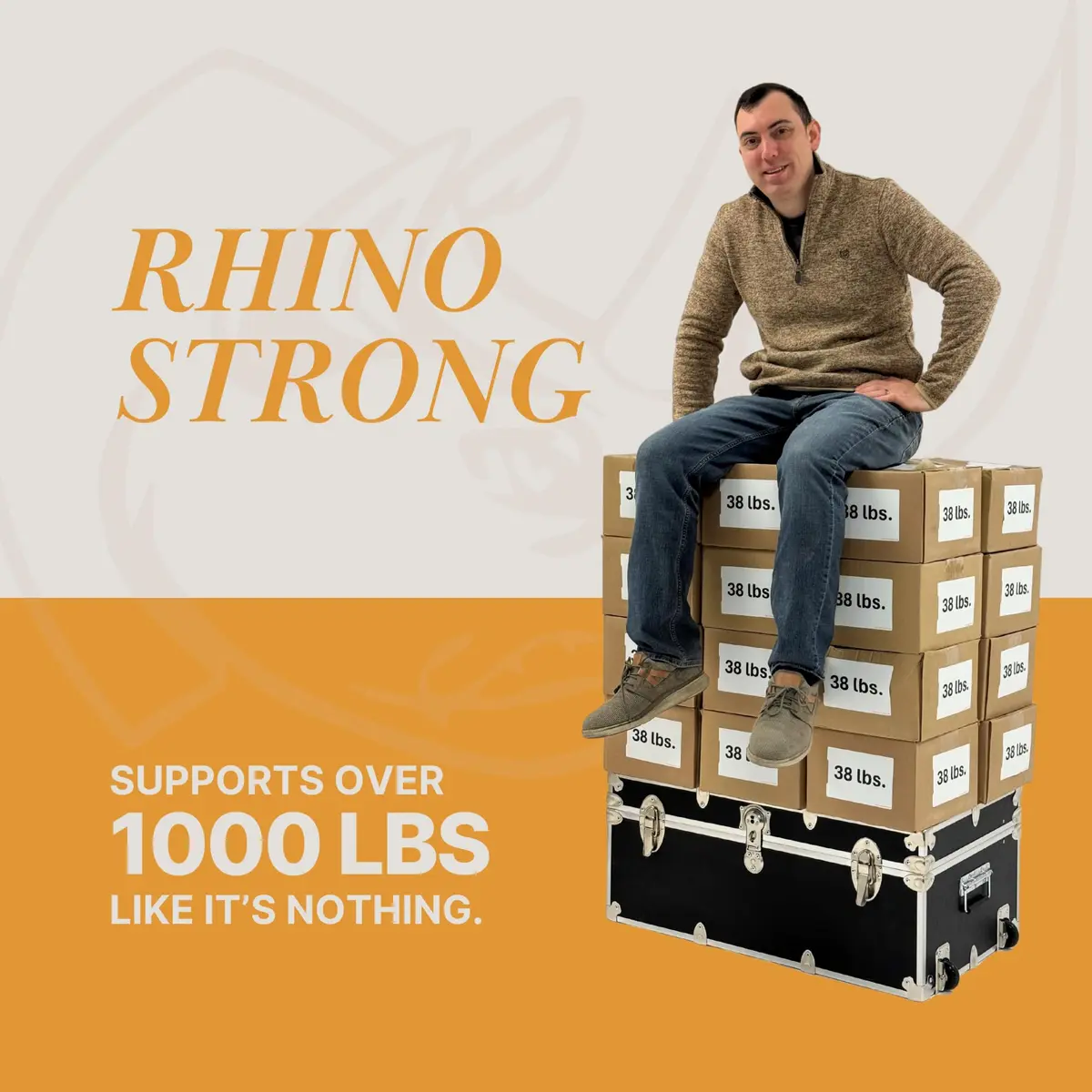 Rhino Trunk & Case Small Essential College Trunk with Wheels | Heavy Duty Dorm Storage 30"L x 17"W x 13"H - view 9